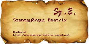 Szentgyörgyi Beatrix névjegykártya