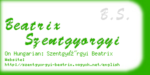 beatrix szentgyorgyi business card